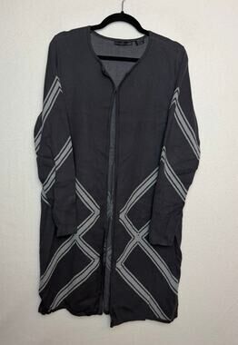 Preswick & Moore Long Cardigan Sweater Gray Open Front Women's Size XL